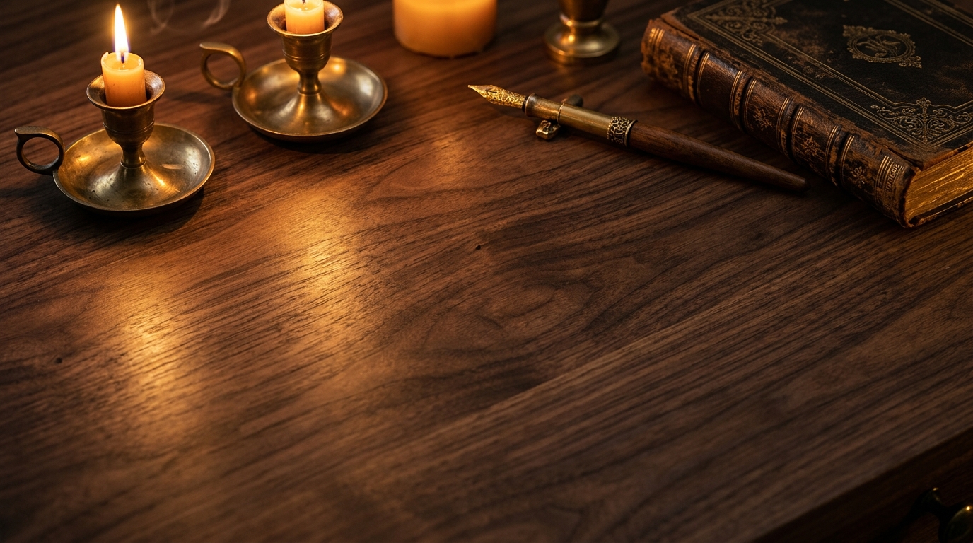 Candlelit Antique Walnut Desk